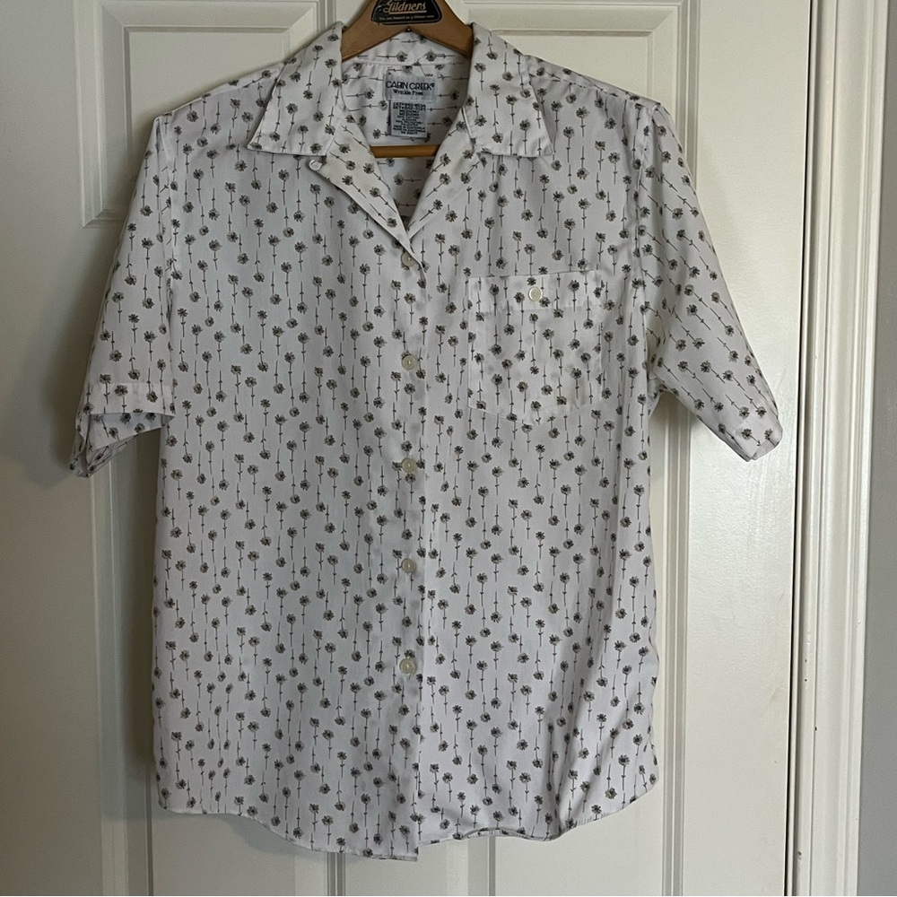 White Flower Print Shirt